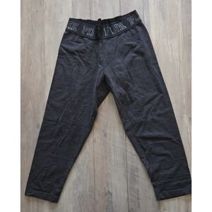 Victoria's Secret PINK Capri Yoga Gray Leggings With Logo Waistband Women XS